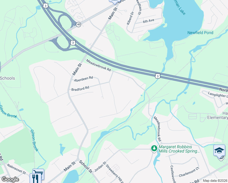 map of restaurants, bars, coffee shops, grocery stores, and more near 6 Dayton Street in Chelmsford