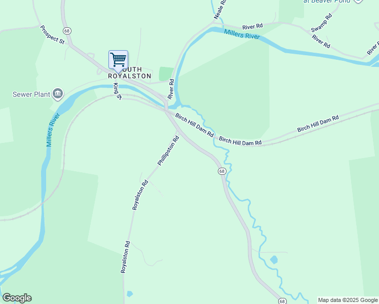 map of restaurants, bars, coffee shops, grocery stores, and more near 10 Baldwinville Road in Royalston