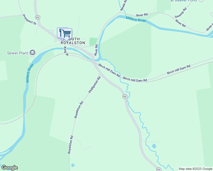 map of restaurants, bars, coffee shops, grocery stores, and more near 10 Baldwinville Road in Royalston