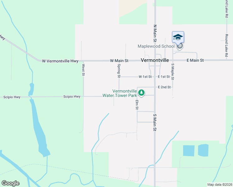map of restaurants, bars, coffee shops, grocery stores, and more near 290 Spring Street in Vermontville