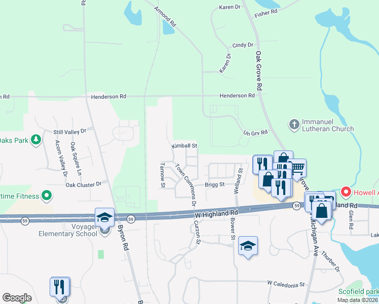 map of restaurants, bars, coffee shops, grocery stores, and more near 513 Annadale Lane in Howell