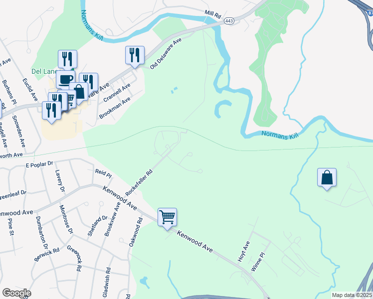 map of restaurants, bars, coffee shops, grocery stores, and more near 17 Dresden Court in Albany County