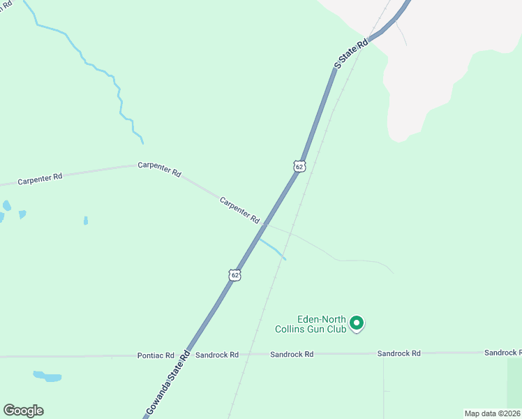 map of restaurants, bars, coffee shops, grocery stores, and more near 9414 Gowanda State Road in Eden