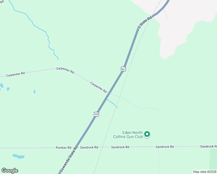 map of restaurants, bars, coffee shops, grocery stores, and more near 9414 Gowanda State Road in Eden