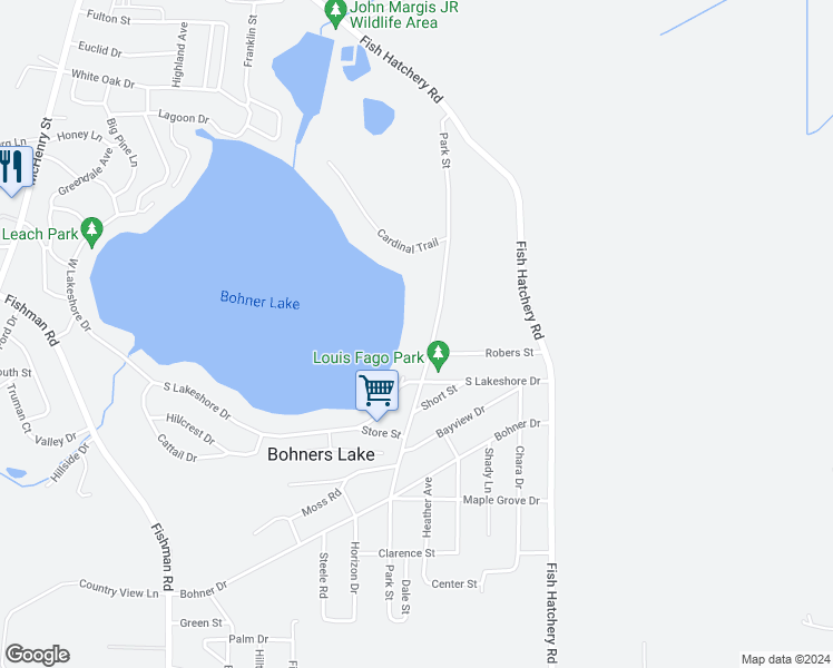 map of restaurants, bars, coffee shops, grocery stores, and more near 8040 Park Street in Burlington