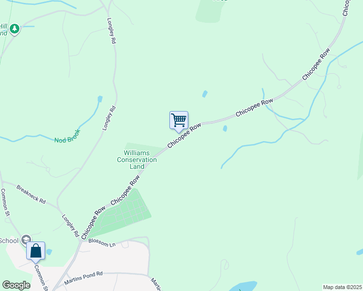 map of restaurants, bars, coffee shops, grocery stores, and more near 166 Chicopee Row in Groton