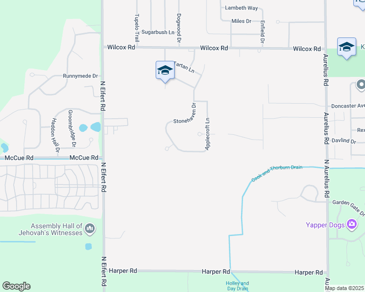 map of restaurants, bars, coffee shops, grocery stores, and more near 4785 Eastlund Circle in Delhi charter Township