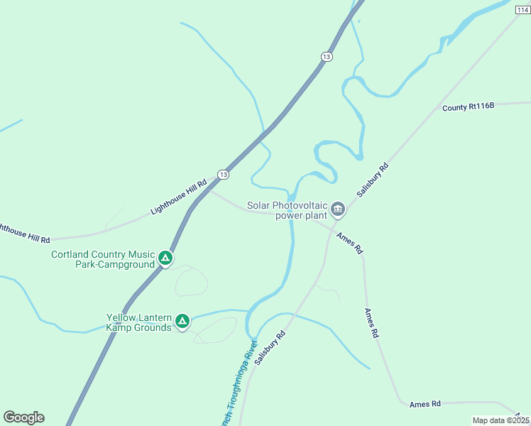 map of restaurants, bars, coffee shops, grocery stores, and more near County Road 112A in Cortland County