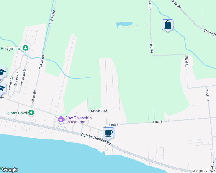 map of restaurants, bars, coffee shops, grocery stores, and more near 9125 Maple Street in Clay Township