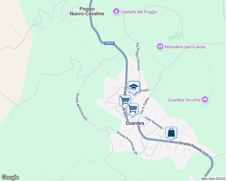 map of restaurants, bars, coffee shops, grocery stores, and more near 41 Via Dante Alighieri in Guardea