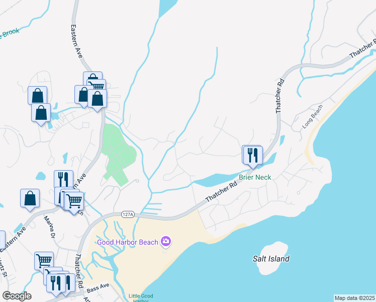 map of restaurants, bars, coffee shops, grocery stores, and more near 4 Starknaught Heights in Gloucester