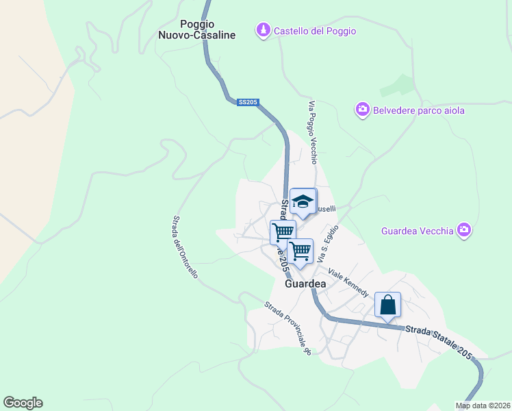 map of restaurants, bars, coffee shops, grocery stores, and more near 41 Via Dante Alighieri in Guardea