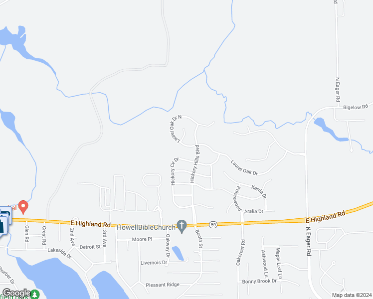 map of restaurants, bars, coffee shops, grocery stores, and more near 2294 Laurel Oak Drive North in Howell
