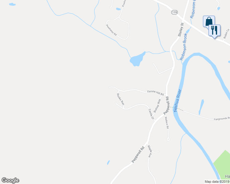 map of restaurants, bars, coffee shops, grocery stores, and more near 15 Rooks Run in Groton