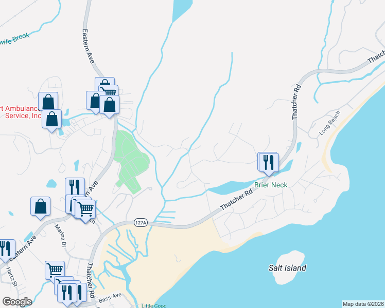 map of restaurants, bars, coffee shops, grocery stores, and more near 4 Starknaught Heights in Gloucester