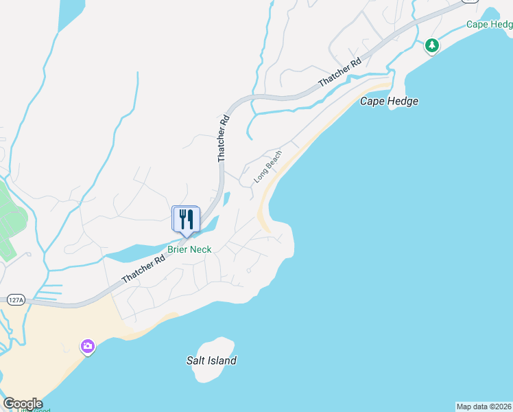 map of restaurants, bars, coffee shops, grocery stores, and more near 4 Long Beach in Rockport