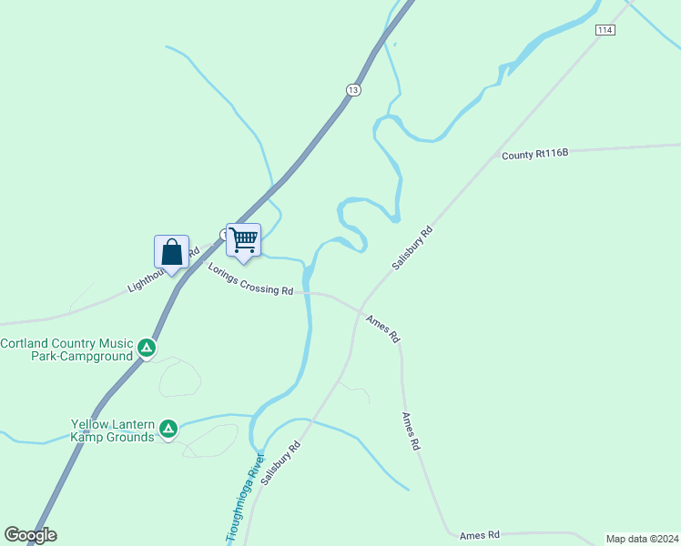 map of restaurants, bars, coffee shops, grocery stores, and more near 1949 County Road 112A in Cortland