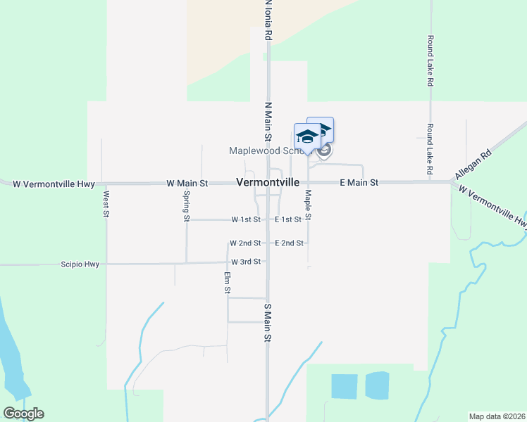 map of restaurants, bars, coffee shops, grocery stores, and more near in Vermontville