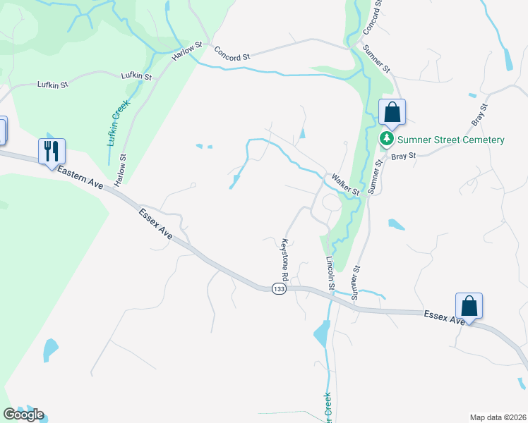 map of restaurants, bars, coffee shops, grocery stores, and more near 20 Keystone Road in Gloucester