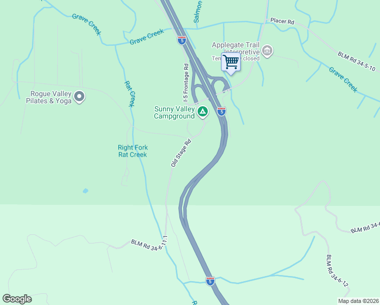 map of restaurants, bars, coffee shops, grocery stores, and more near 359 Old Stage Road in Wolf Creek