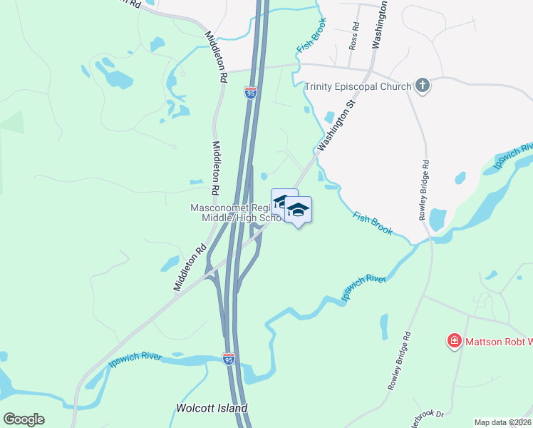 map of restaurants, bars, coffee shops, grocery stores, and more near 21 Endicott Road in Boxford