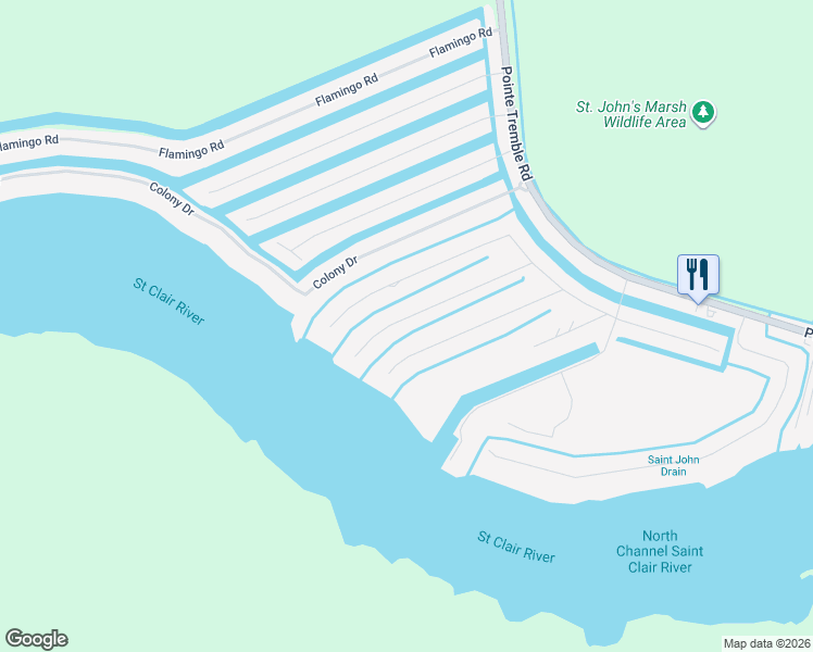 map of restaurants, bars, coffee shops, grocery stores, and more near 7307 Riverside Drive in Clay Township