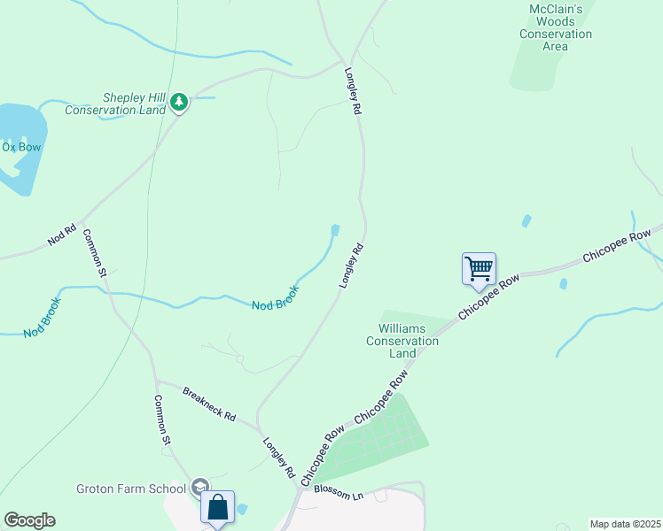 map of restaurants, bars, coffee shops, grocery stores, and more near 129 Longley Road in Groton