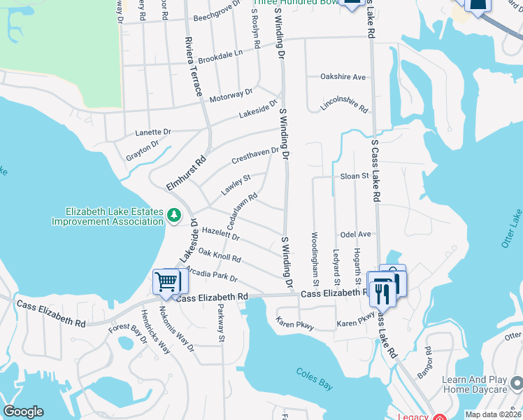 map of restaurants, bars, coffee shops, grocery stores, and more near 3861 Faber Terrace in Waterford Township