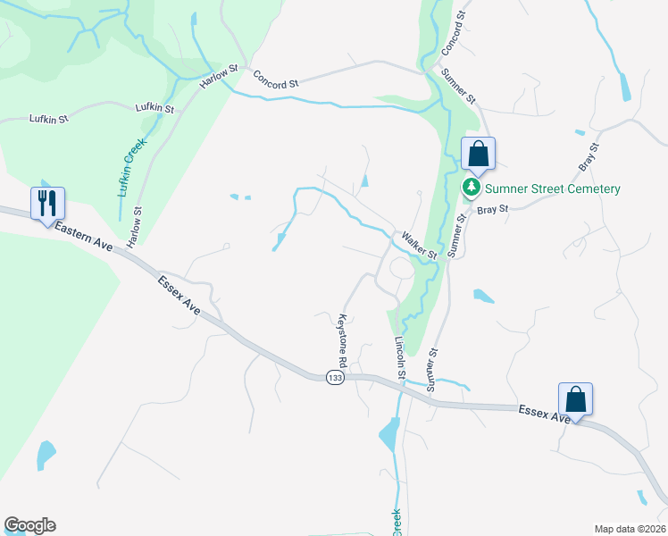 map of restaurants, bars, coffee shops, grocery stores, and more near 20 Keystone Road in Gloucester