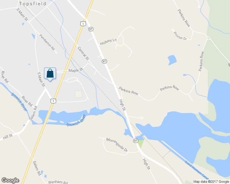 map of restaurants, bars, coffee shops, grocery stores, and more near 161 High Street in Topsfield
