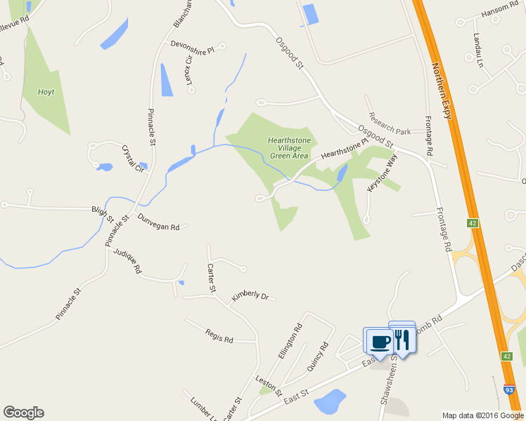 map of restaurants, bars, coffee shops, grocery stores, and more near 28 Hearthstone Place in Andover