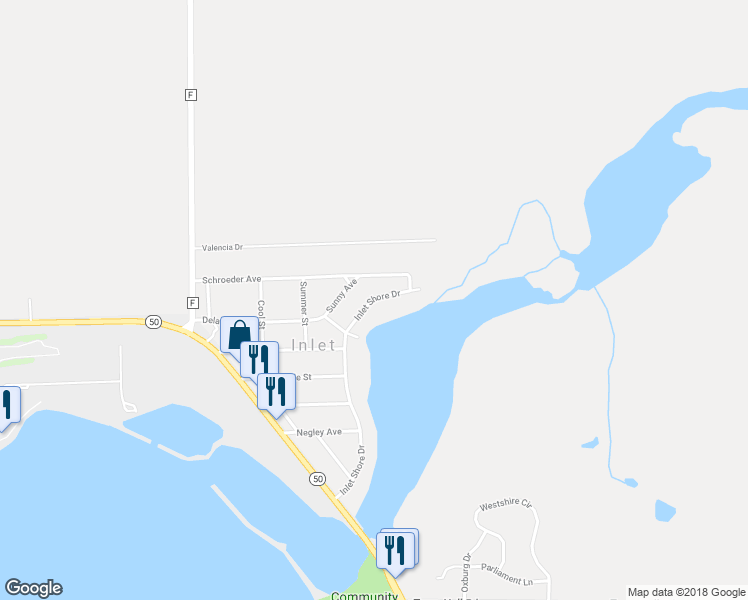 map of restaurants, bars, coffee shops, grocery stores, and more near 230 Inlet Shore Drive in Delavan