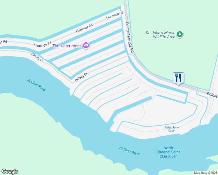 map of restaurants, bars, coffee shops, grocery stores, and more near 7291 Riverside Drive in St. Clair County
