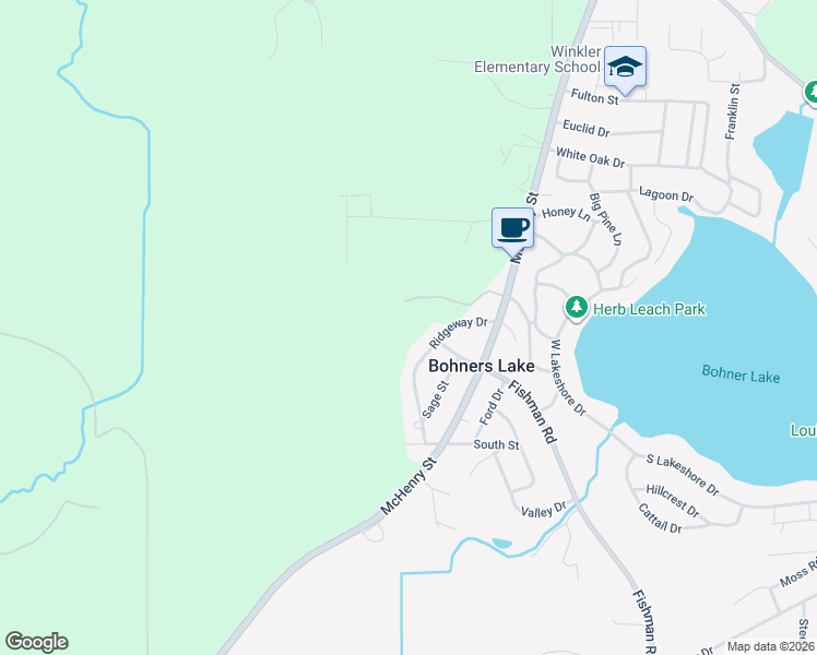 map of restaurants, bars, coffee shops, grocery stores, and more near 8020 Ridgeway Drive in Burlington