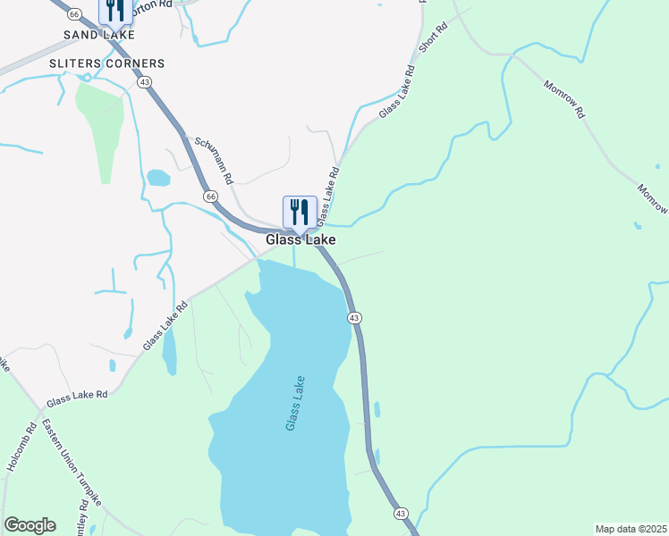 map of restaurants, bars, coffee shops, grocery stores, and more near 2801 Highway 66 in Averill Park