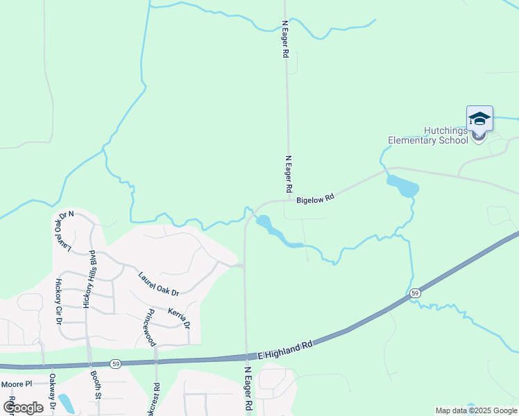 map of restaurants, bars, coffee shops, grocery stores, and more near 1965 North Eager Road in Howell