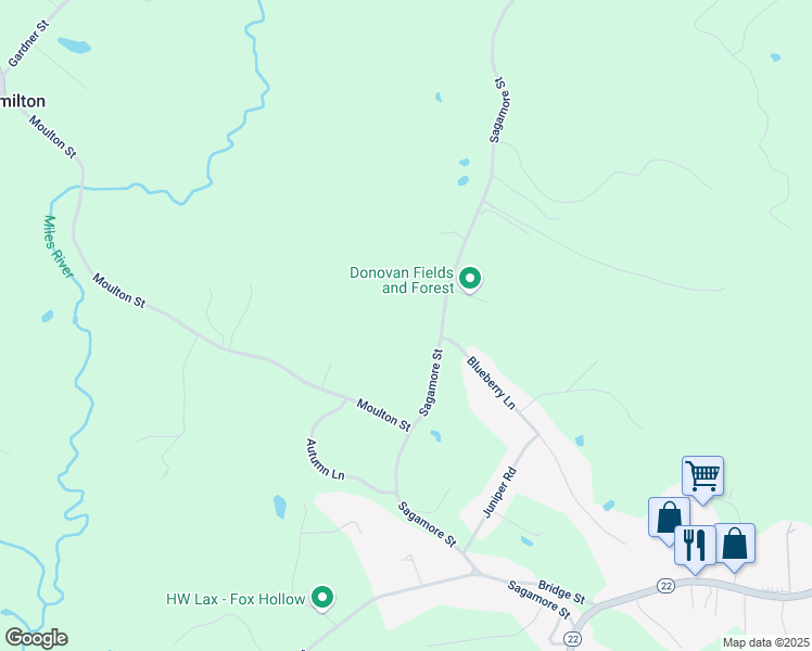 map of restaurants, bars, coffee shops, grocery stores, and more near 210 Sagamore Street in Hamilton