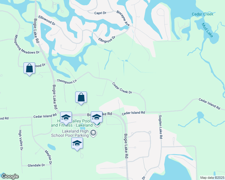map of restaurants, bars, coffee shops, grocery stores, and more near 1441 Morgan Drive in White Lake charter Township