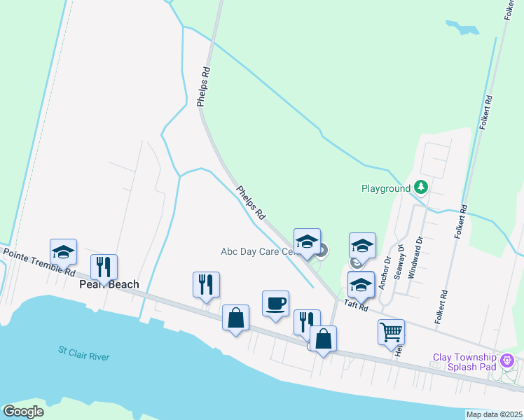 map of restaurants, bars, coffee shops, grocery stores, and more near 9415 Phelps Road in Pearl Beach