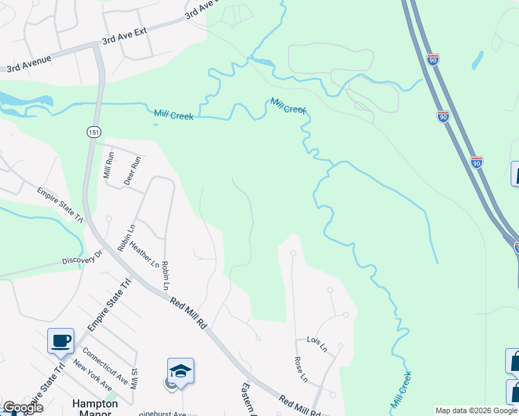 map of restaurants, bars, coffee shops, grocery stores, and more near 45-50 Olcott Ln in Rensselaer