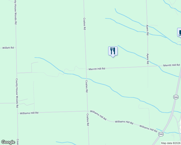 map of restaurants, bars, coffee shops, grocery stores, and more near 3037 Merritt Hill Road in Penn Yan