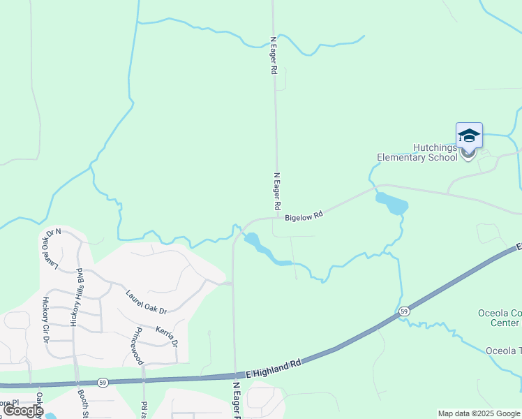 map of restaurants, bars, coffee shops, grocery stores, and more near 1965 North Eager Road in Howell