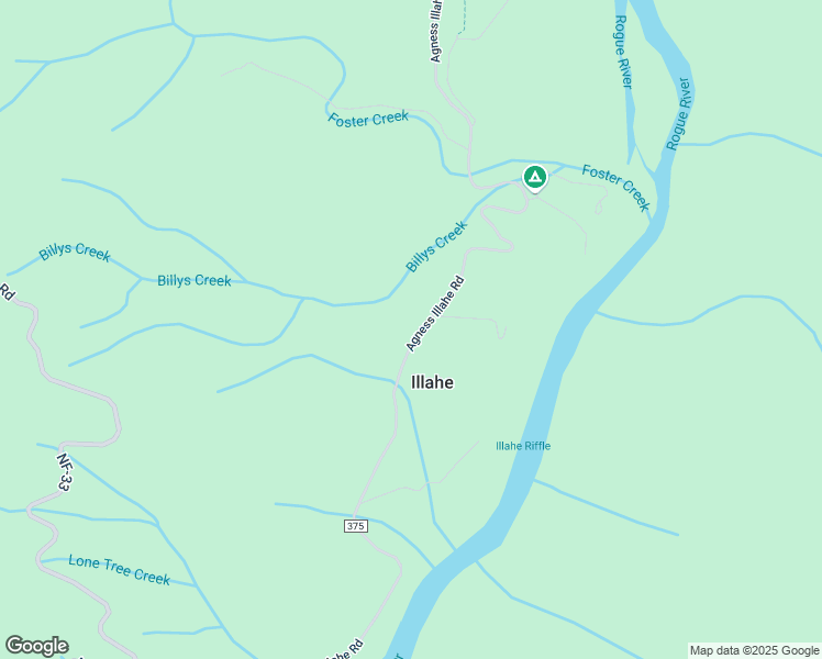 map of restaurants, bars, coffee shops, grocery stores, and more near 37166 Agness Illahe Road in Agness