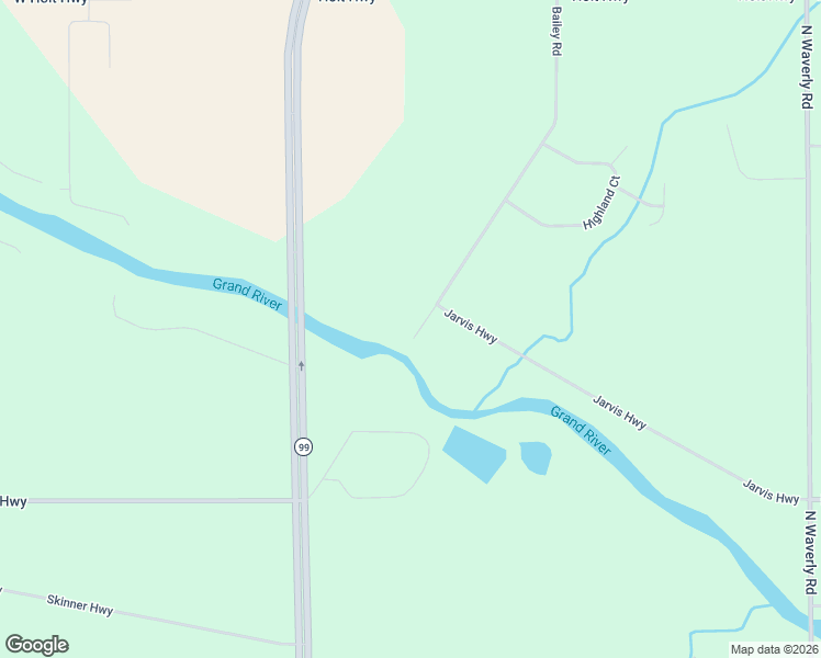 map of restaurants, bars, coffee shops, grocery stores, and more near 4327 Bailey Road in Dimondale