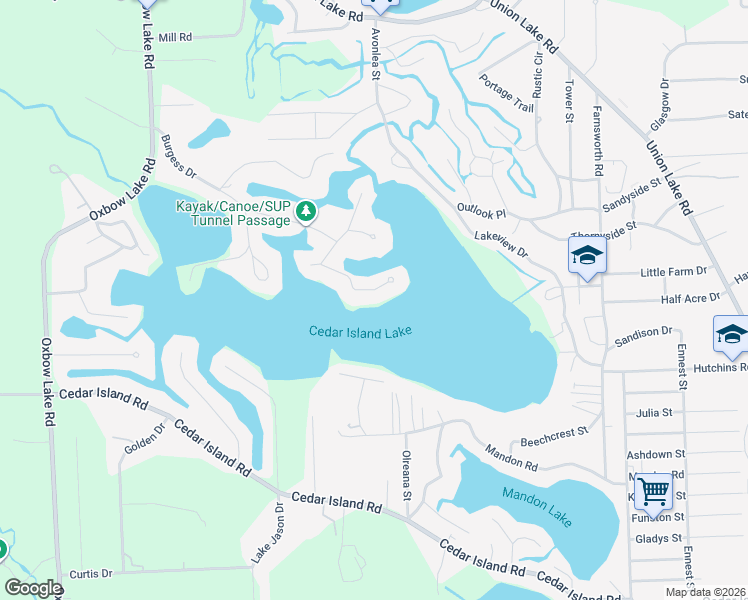 map of restaurants, bars, coffee shops, grocery stores, and more near 698 Ranveen Drive in White Lake charter Township