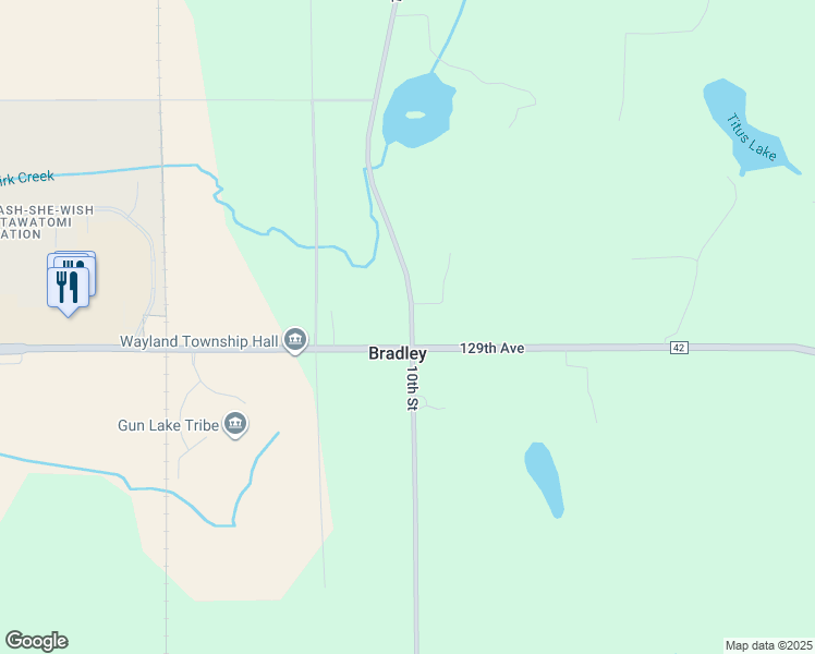 map of restaurants, bars, coffee shops, grocery stores, and more near in Bradley