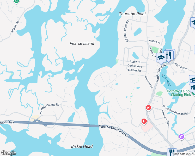 map of restaurants, bars, coffee shops, grocery stores, and more near 77 Riverview Road in Gloucester