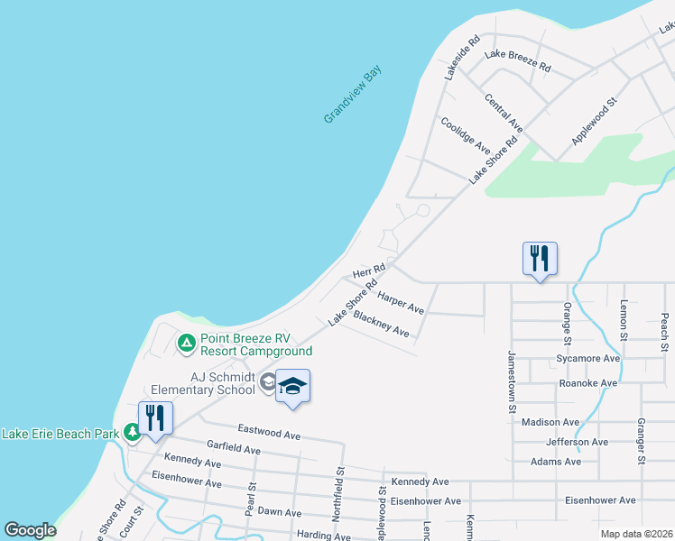 map of restaurants, bars, coffee shops, grocery stores, and more near 326 Herr Rd in Angola
