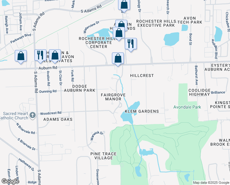 map of restaurants, bars, coffee shops, grocery stores, and more near 3148 Topview Court in Rochester Hills