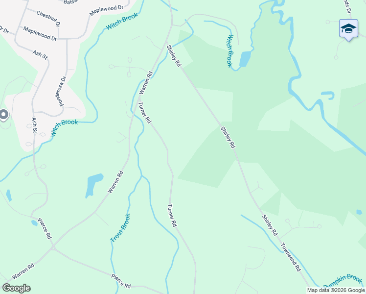 map of restaurants, bars, coffee shops, grocery stores, and more near 30 Turner Road in Townsend